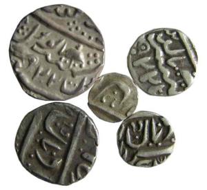 JAISALMER,Set of 5 silver rupee