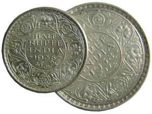 British India,George 6 silver rupee