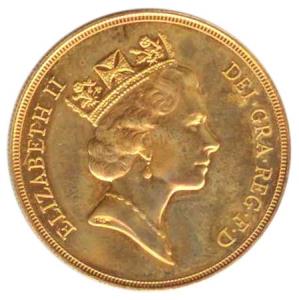 Great Britain elizabeth 2 gold 5 pounds
