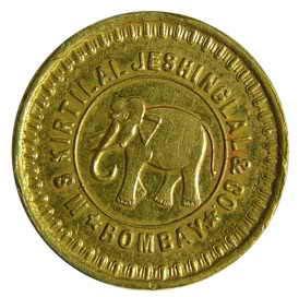Elephant tola token gold 1 tola