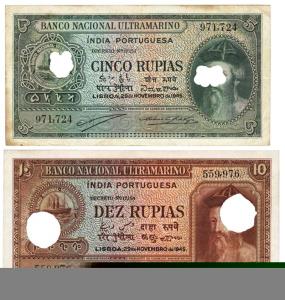 Indo-Portugese banco Nacional Ultramarino set of 6 notes