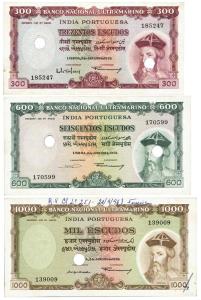 Indo-Portugese banco Nacional Ultramarino set of 6 notes