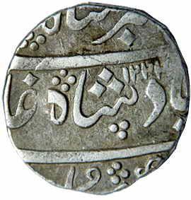 BARODA,Anand rao silver rupee