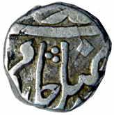 BINDRABAN,Mughal issue silver ¼ rupee