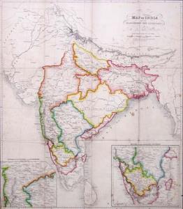 Coloured map of India