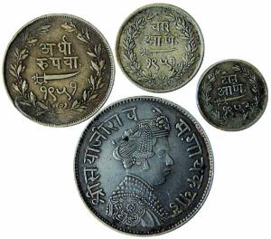 BARODA, Sayaji Rao III, Silver Rupee, n annas