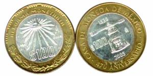Mexico, Bi-Metal Coins (4), 100 Pesos