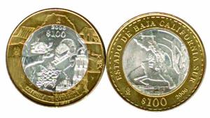 Mexico, Bi-Metal Coins (7), 100 Pesos