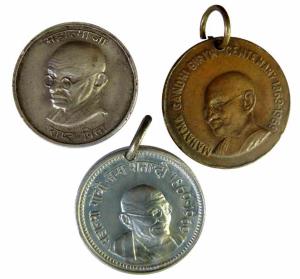 Gandhi Tokens, Silver (3): 11.7 g