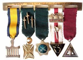 Fort William Council, Clasp of five miniature Medals with ribbons
