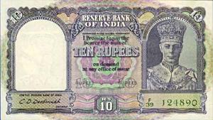 British India, George VI, Rupees 10