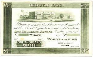 Oriental bank rupees 1000