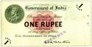Government of India : rupee 1