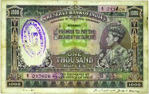 Reserve Bank of India rupees 1000