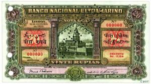 Portugese India : 20 rupias