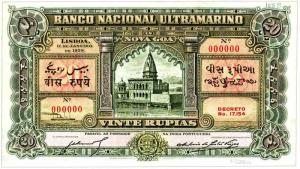 Portugese India : 20 rupias