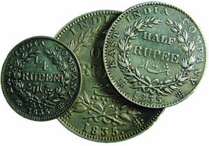 EIC,Clonial Coins,William IV, Silver (3),Rupee