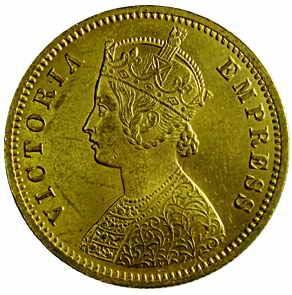 British India,Victoria Empress, Gold, Mohur