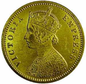 British India,Victoria Empress, Gold, Mohur