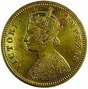 British India,Victoria Empress, Gold, Mohur
