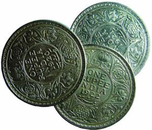 British India,George V, Silver (3), Rupee