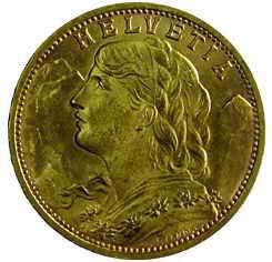 Switzerland, Gold, .900, 6.45 g, 20 Francs