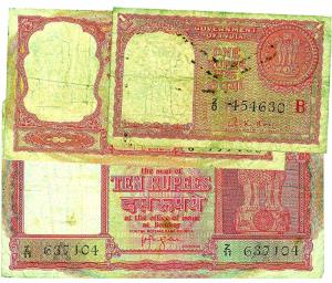 Republic of India, Set of 3; Rupees 1, 5 & 10, Persian Gulf Issues
