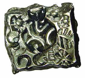 Punch-marked Coins, Shakya Janapada, 6th century BC, Silver, 7.1 g, 5 Shana, 4-crescents t