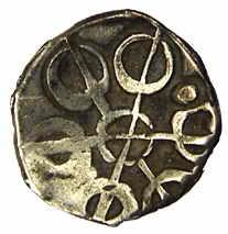 Punch-marked Coins, Gandhara Janapada, 6th century BC, Silver, 1.2 g, 1/8 Shatamana or Sha