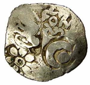 Punch-marked Coins, Chedi Janapada, 5th century BC, Silver, 3.39 g, Karshapana, 4-symbol t