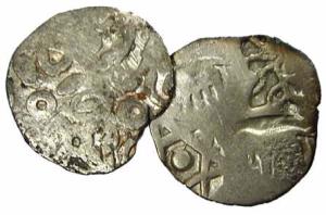 Punch-marked Coins, Kosala Janapada, 5th Century BC, Silver, Karshapana, Jais Hoard type (