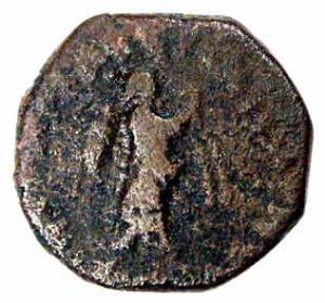 Western Kshatrapas, Abheraka, 1st century AD, Copper, Nike type with the Greek Goddess Nik