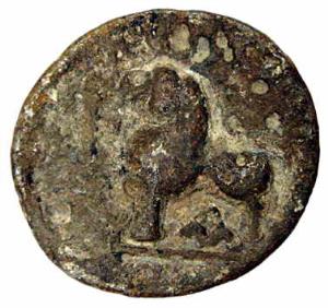Western Kshatrapas, Nahapana, 1st century AD, Lead, Junnar-Lion type with typical Satavaha