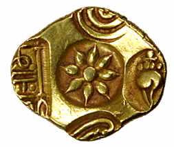Yadavas of Devagiri, Ramachandra (AD 1270-1311), Gold, Padma Tanka, five symbols type with