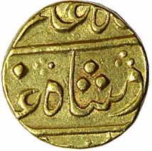 Surat Mint, Gold, Mohur, in the name of Shah Alam II, RY 46 (KM# 214). Very Fine+, Scarce.