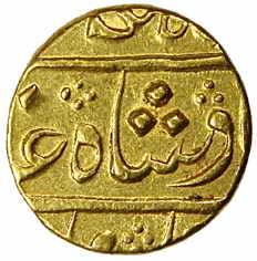 Surat Mint, Gold, Mohur, in the name of Shah Alam II, RY 46 (KM# 214). Very Fine+, Scarce.