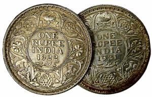 George V, Silver (2), Rupee, 1921 & 1922. Extremely Fine, Scarce. (2)