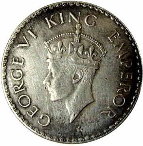 George VI, Silver, 1939 Rupee, Bombay Mint, Low Relief effigy of type II, Milled edge. Unc