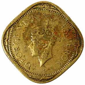 George VI, 2 Annas. Lakhi or Brockage. Very Fine, Scarce.