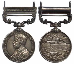 Indian General Service, 1 clasp, Waziristan 1919-21, ‘3365 SEPOY SANT SINGH, 36 SIKHS.’ Me