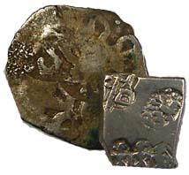 Punch-marked Coins, Silver (3), Kosala Janapada, 5th Century BC, Vimshatika; Post Maurya (