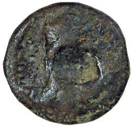 Western Kshatrapas, Ghasamotika, 1st century AD, Copper, 6.5 g, counter-marked on a coin o