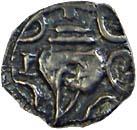 Early Medieval Coin of North Maharashtra, Silver, 0.4 g, a big conch-shell in center on ob
