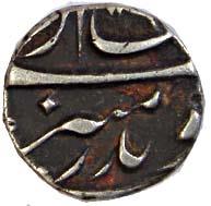 Aurangzeb, Silver, ¼ Rupee, Dar-us-Sarur Burhanpur Mint (KM# 293.3). Uncleaned, toned, Ver