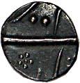 Aurangzeb, Silver, 1/16 Nisar, 0.7 g, Dar-us-Sarur Burhanpur Mint, RY 39. Uncleaned, patin