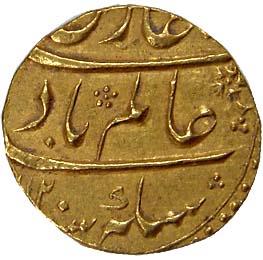 Shah Alam I Bahadur (AD 1707-1712), Gold, Mohur, Dar-ul-Khilafat Shahjahanabad Mint, AH 11