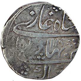 Shah Alam I, Silver, Rupee, Parenda Mint, AH 1119/Ahad (KM# 348.31). About Very Fine, Scar