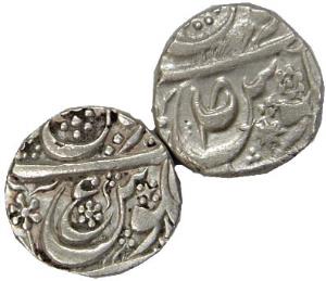 Maler Kotla & Patiala States, Silver (4), Rupee, various varieties. Cleaned, Fine+ to Very