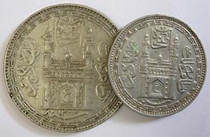 Assorted lot of machine struck coins: Crude type, Rupee (2); crude type 2 Annas (1); Char 