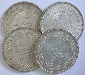 Khengarji III, Silver (4), 5 Koris, set of 4 coins of 1936: with the name of George V, 199